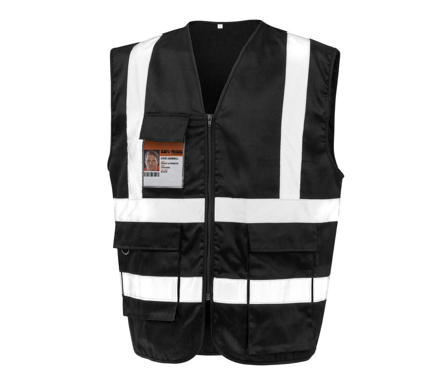 HEAVY DUTY POLYCOTTON SECURITY VEST — Farbe BLACK
