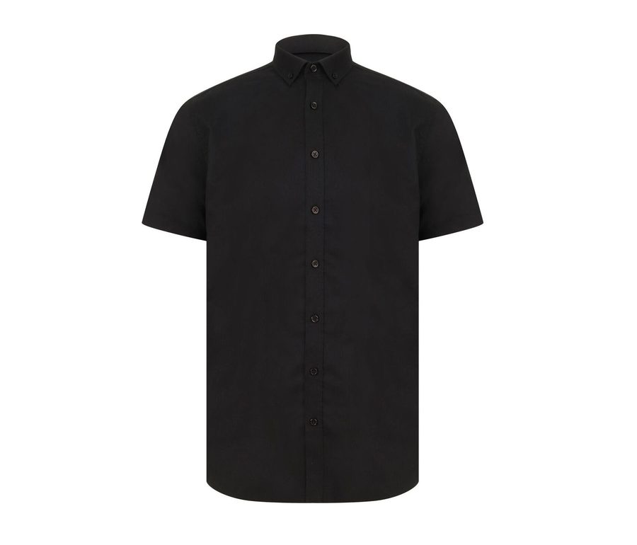 MODERN OXFORD SHORT SLEEVED SHIRT - REGULAR FIT — Farbe BLACK