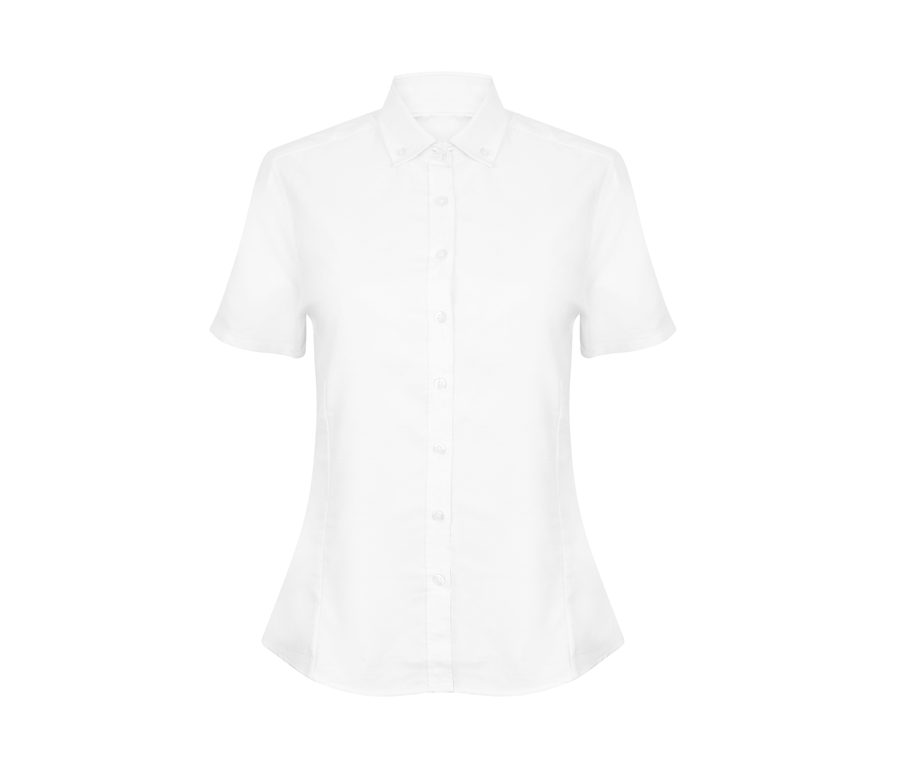 LADIES’ MODERN OXFORD SHORT SLEEVED SHIRT – REGULAR FIT — Farbe WHITE