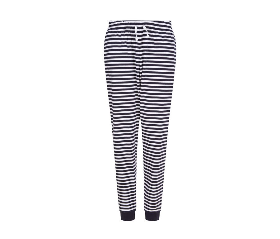 UNISEX CUFFED LOUNGE PANTS — Farbe NAVY / WHITE STRIPES