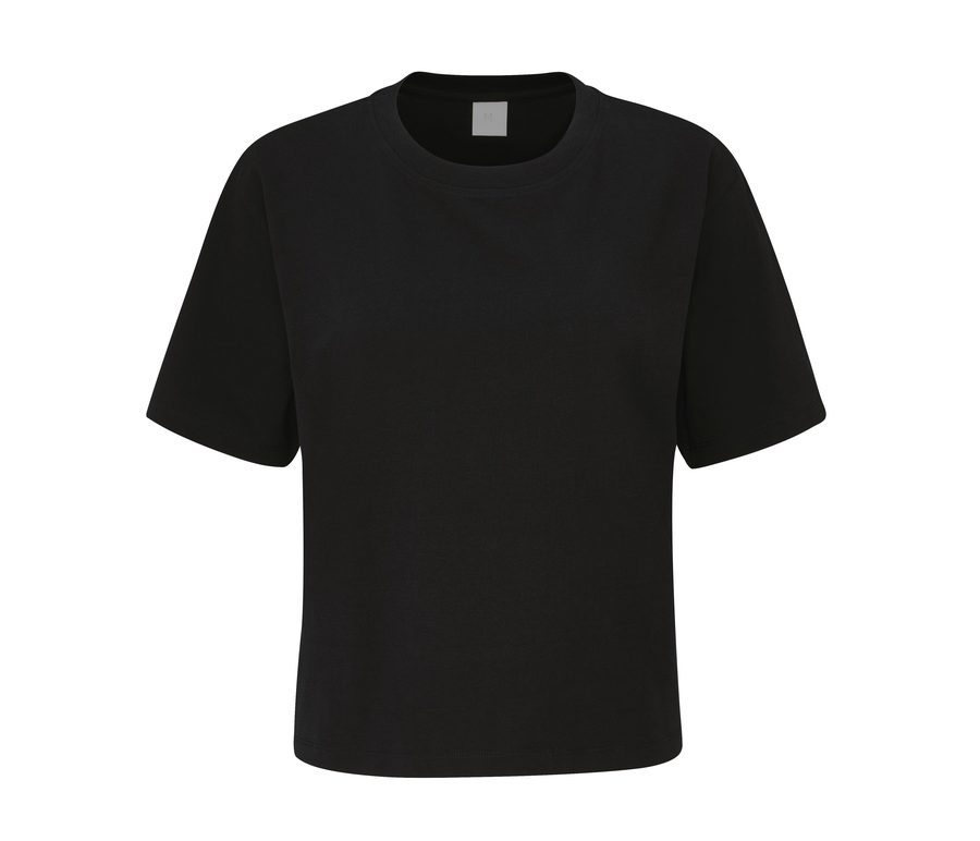 WOMEN'S CROPPED HEAVY T — Farbe BLACK