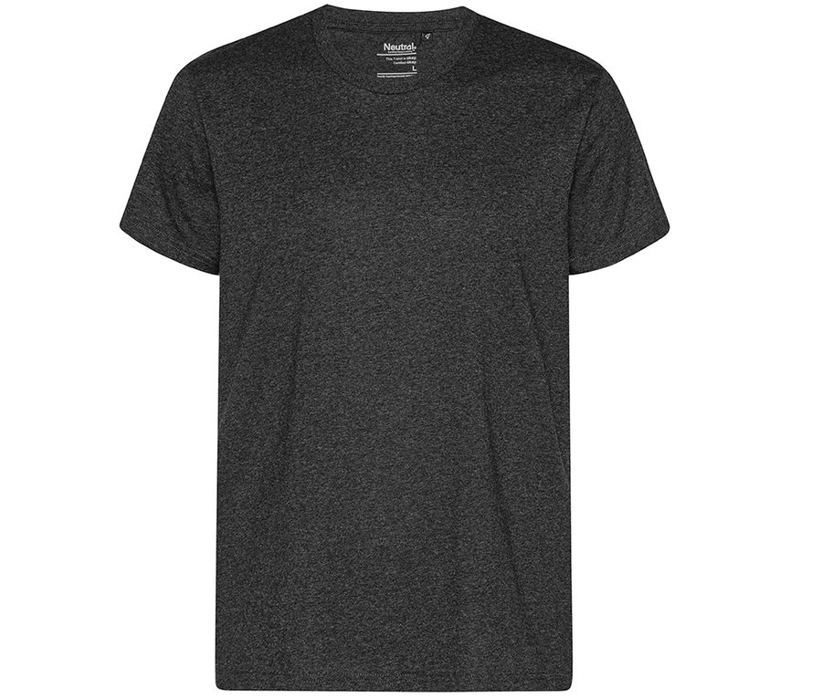 RECYCLED COTTON T-SHIRT — Farbe BLACK MELANGE