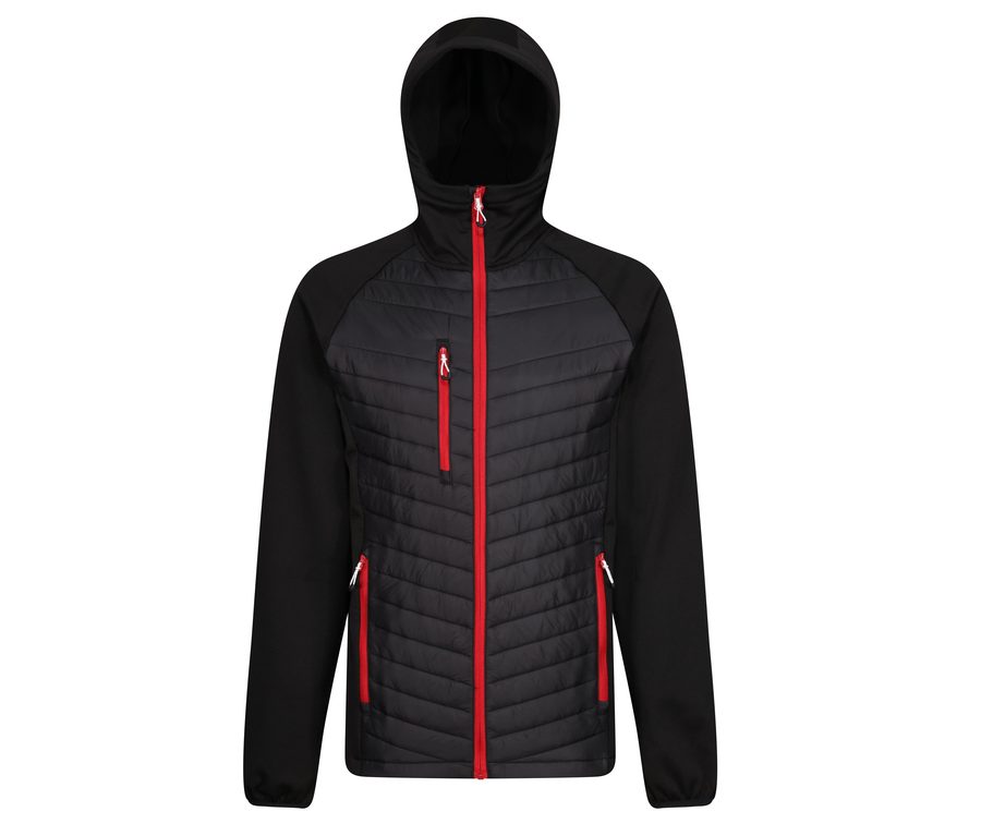 MEN'S NAVIGATE HYBRID JACKET — Farbe BLACK / CLASSIC RED