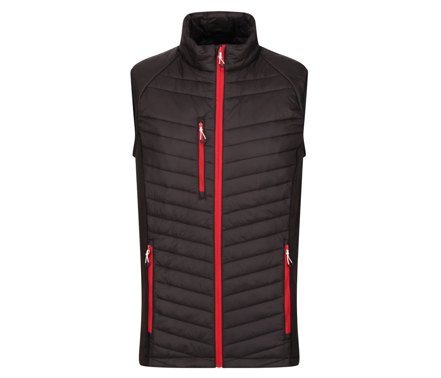 MEN'S NAVIGATE HYBRID BODYWARMER — Farbe BLACK / CLASSIC RED