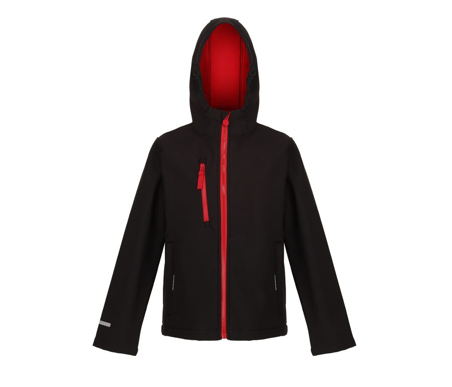 JUNIOR ABLAZE 3 LAYER SOFTSHELL — Farbe BLACK / CLASSIC RED