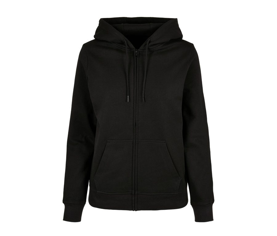 LADIES BASIC ZIP HOODY — Farbe BLACK
