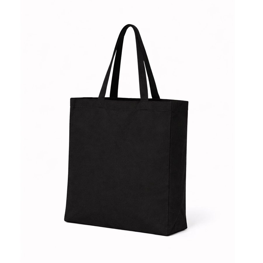 RECYCLED TOTE BAG WITH GUSSET — Farbe BLACK