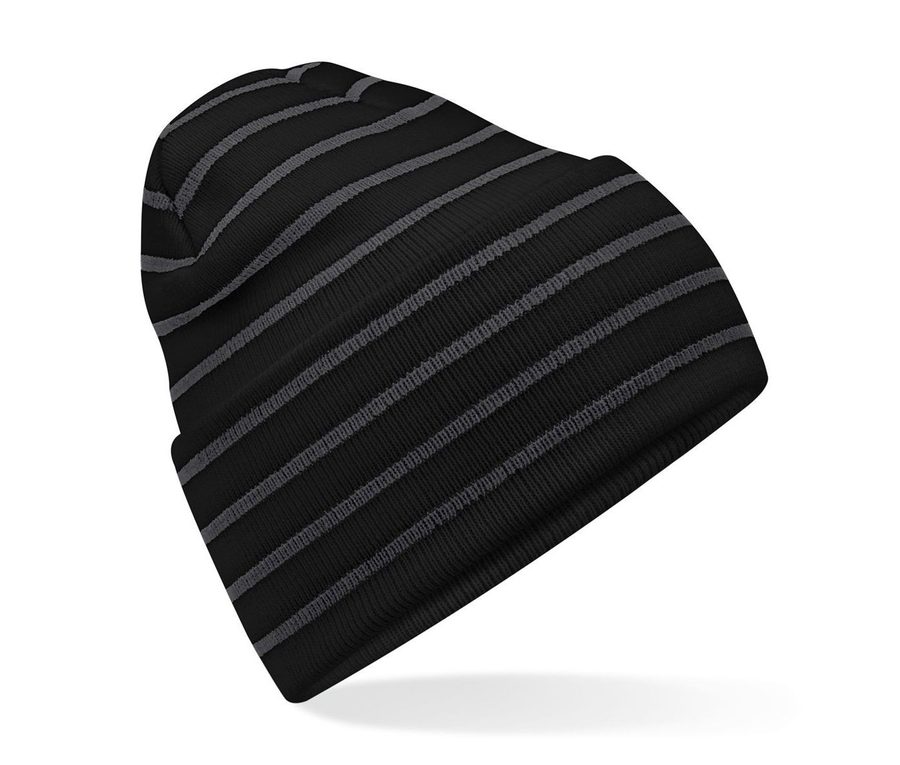 ORIGINAL DEEP CUFFED STRIPED BEANIE — Farbe BLACK / GRAPHITE GREY