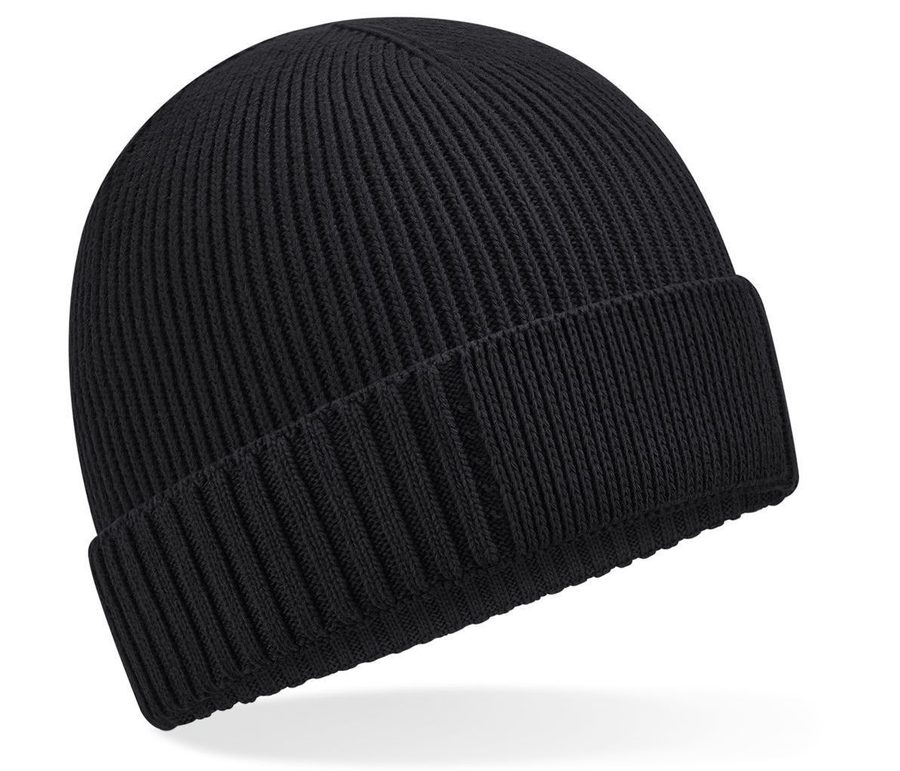 ORGANIC COTTON ENGINEERED PATCH BEANIE — Farbe BLACK
