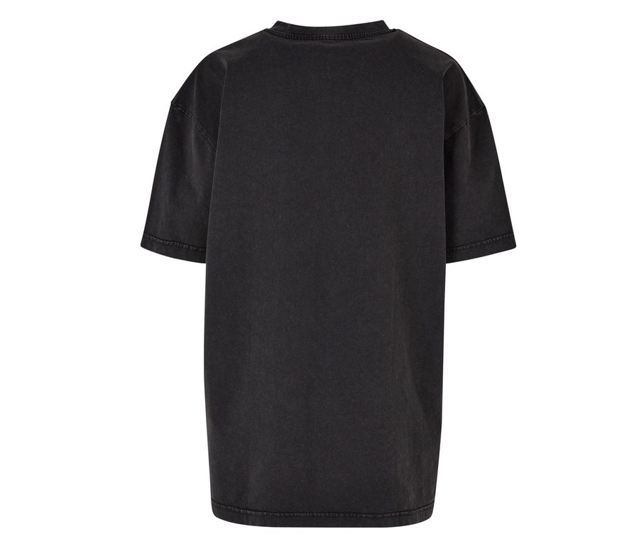 LADIES OVERSIZED ACID WASH TEE — Farbe BLACK