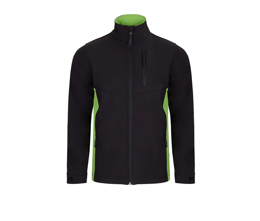 TWO-TONE SOFTSHELL JACKET — Farbe BLACK / LIME