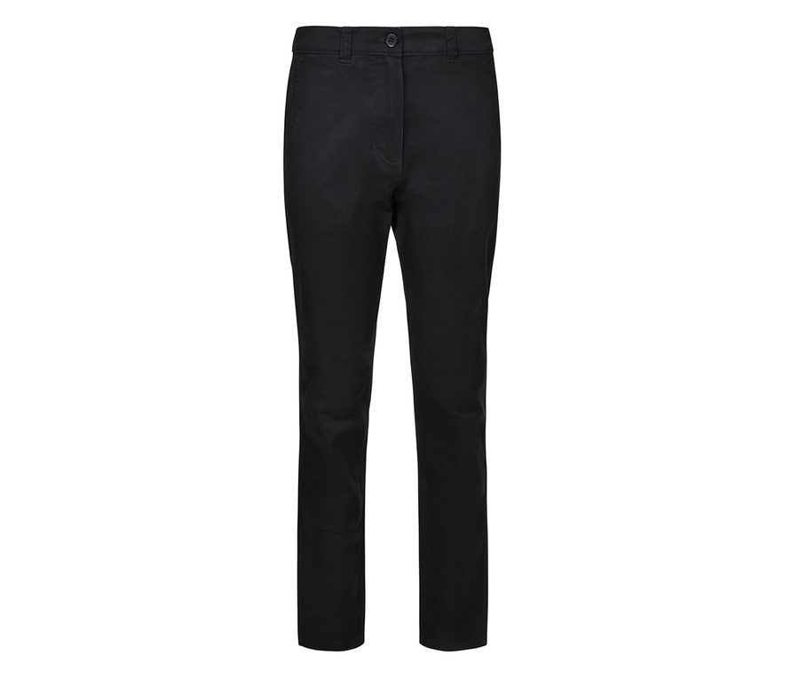 WOMENS' CHINO STRETCH TROUSERS — Farbe BLACK