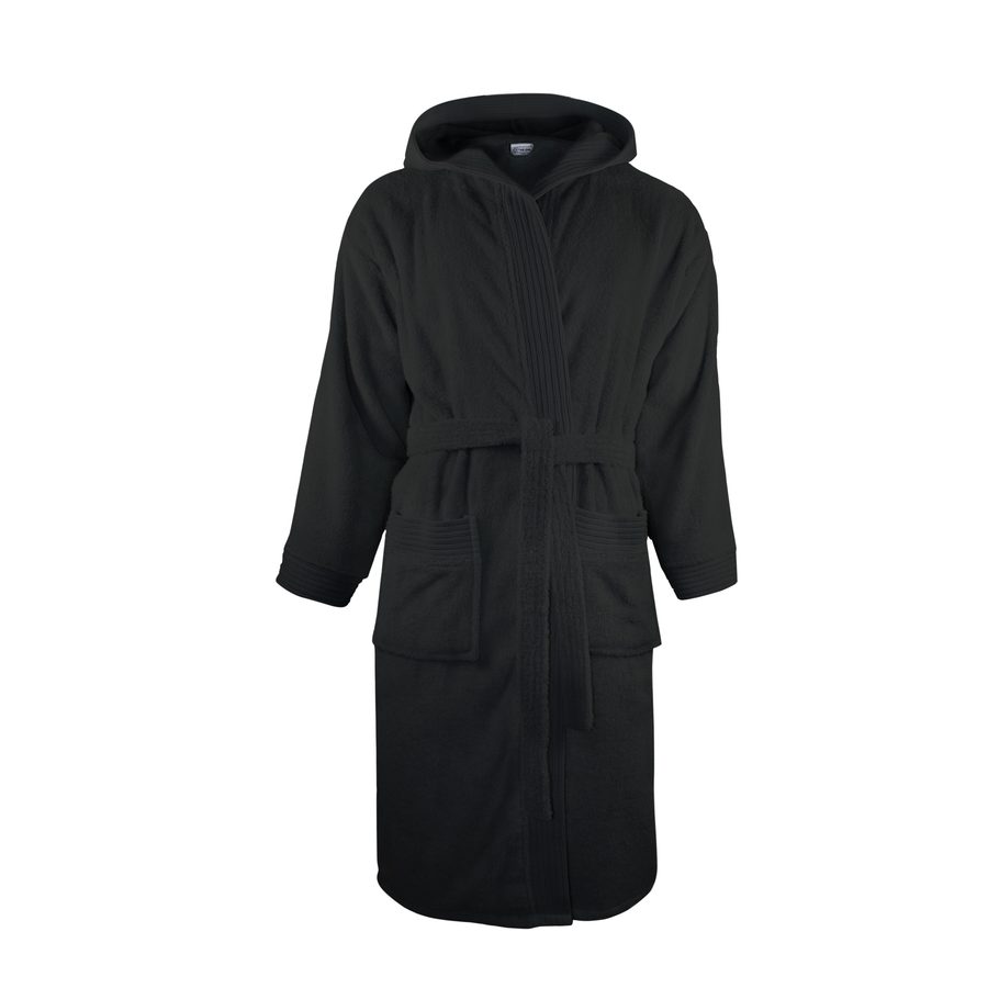 BATHROBE HOODED — Farbe BLACK