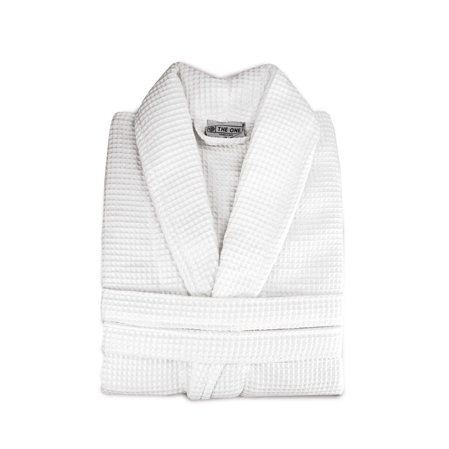 WAFFLE BATHROBE — Farbe WHITE