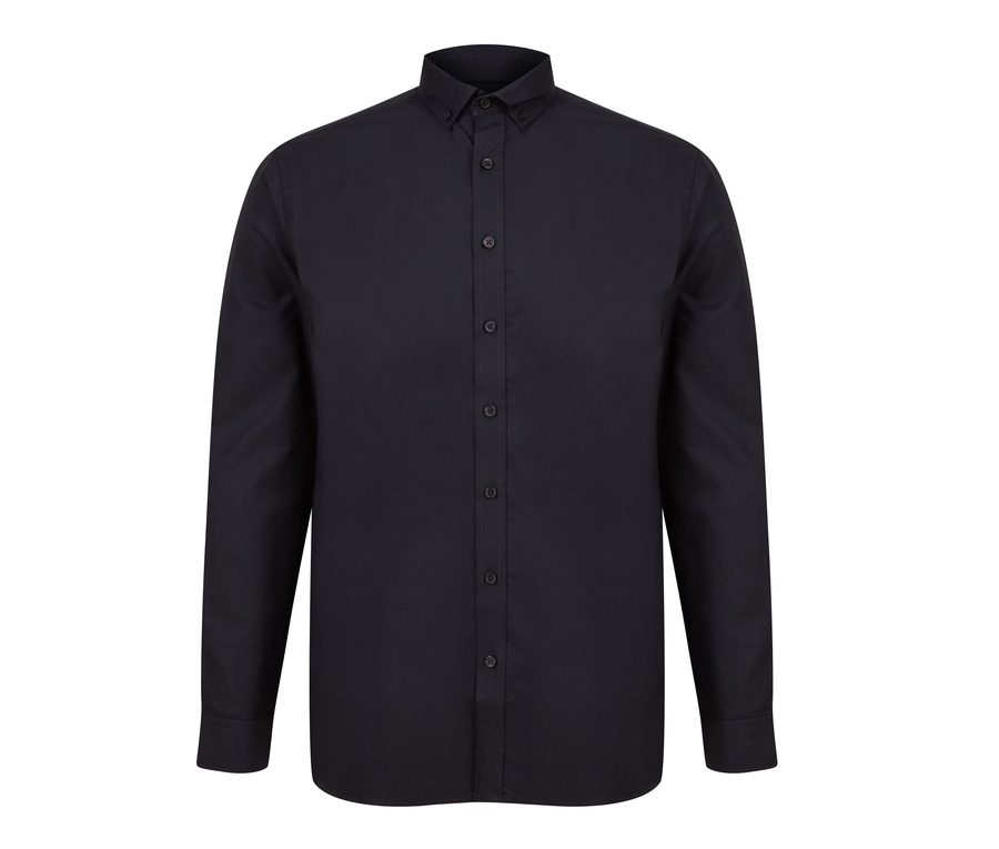 MODERN OXFORD LONG SLEEVED SHIRT - CLASSIC FIT — Farbe BLACK