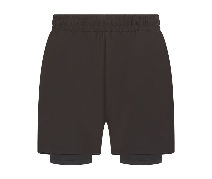MEN'S DOUBLE LAYER SPORT SHORT — Farbe BLACK / BLACK