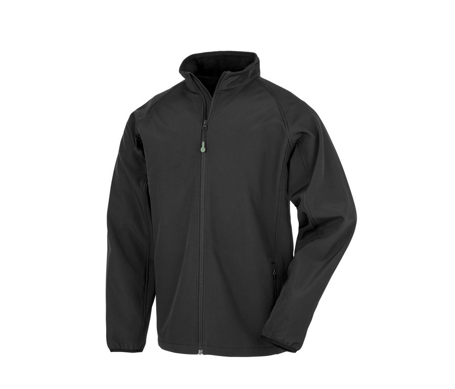 RECYCLED 2-LAYER PRINTABLE JUNIOR YOUR SOFTSHELL JACKET — Farbe BLACK