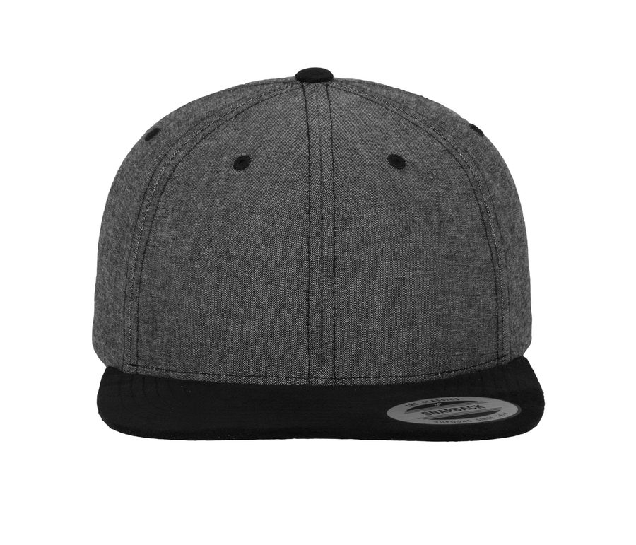 CHAMBRAY-SUEDE SNAPBACK — Farbe BLACK / BLACK