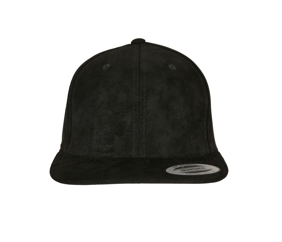 SUEDE LEATHER SNAPBACK — Farbe BLACK