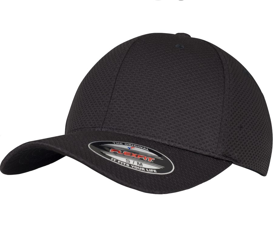 FLEXFIT 3D HEXAGON JERSEY CAP — Farbe BLACK