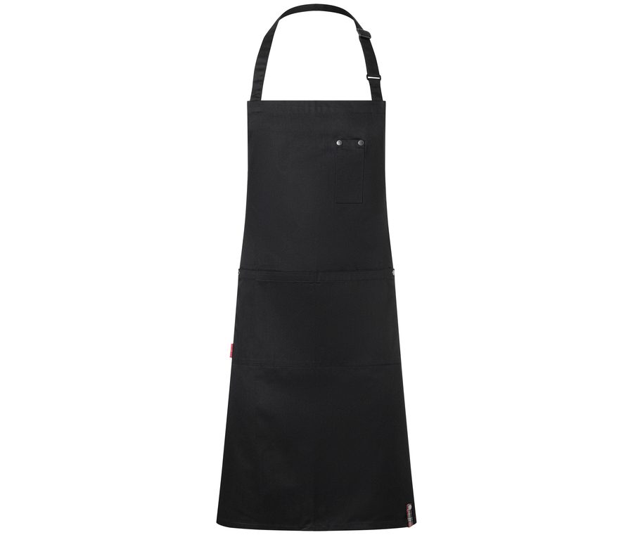 BIB APRON WITH BUCKLE AND POCKETS — Farbe BLACK