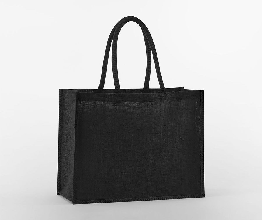 NATURAL STARCHED JUTE CLASSIC SHOPPER — Farbe BLACK / BLACK
