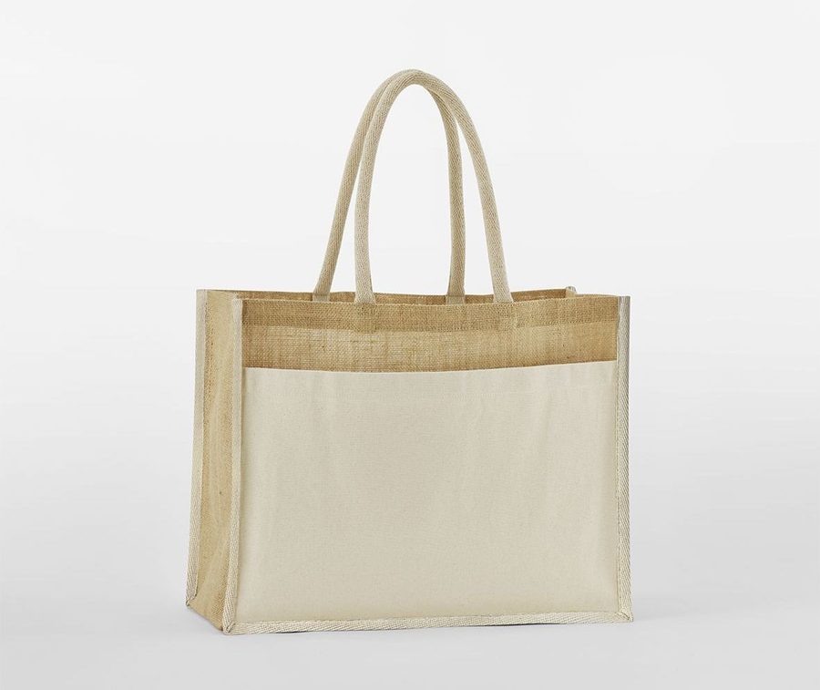 COTTON POCKET NATURAL STARCHED JUTE SHOPPER — Farbe NATURAL