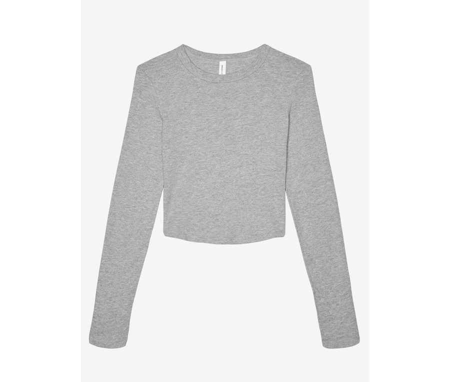 WOMEN'S MICRO RIB LONG SLEEVE BABY TEE — Farbe ATHLETIC HEATHER