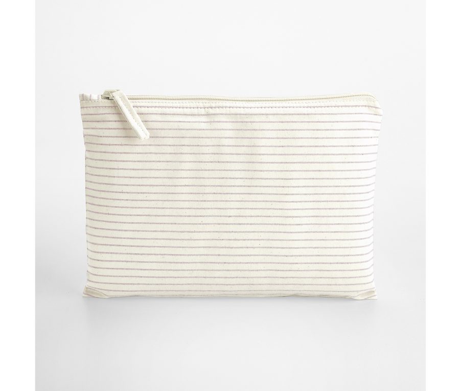 STRIPED ORGANIC COTTON ACCESSORY POUCH — Farbe RED STRIPE