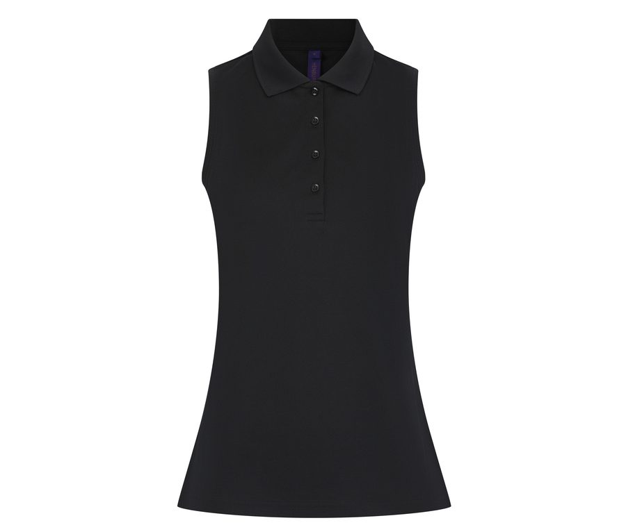 LADIES' SLEEVELESS COOLPLUS® POLO SHIRT — Farbe BLACK