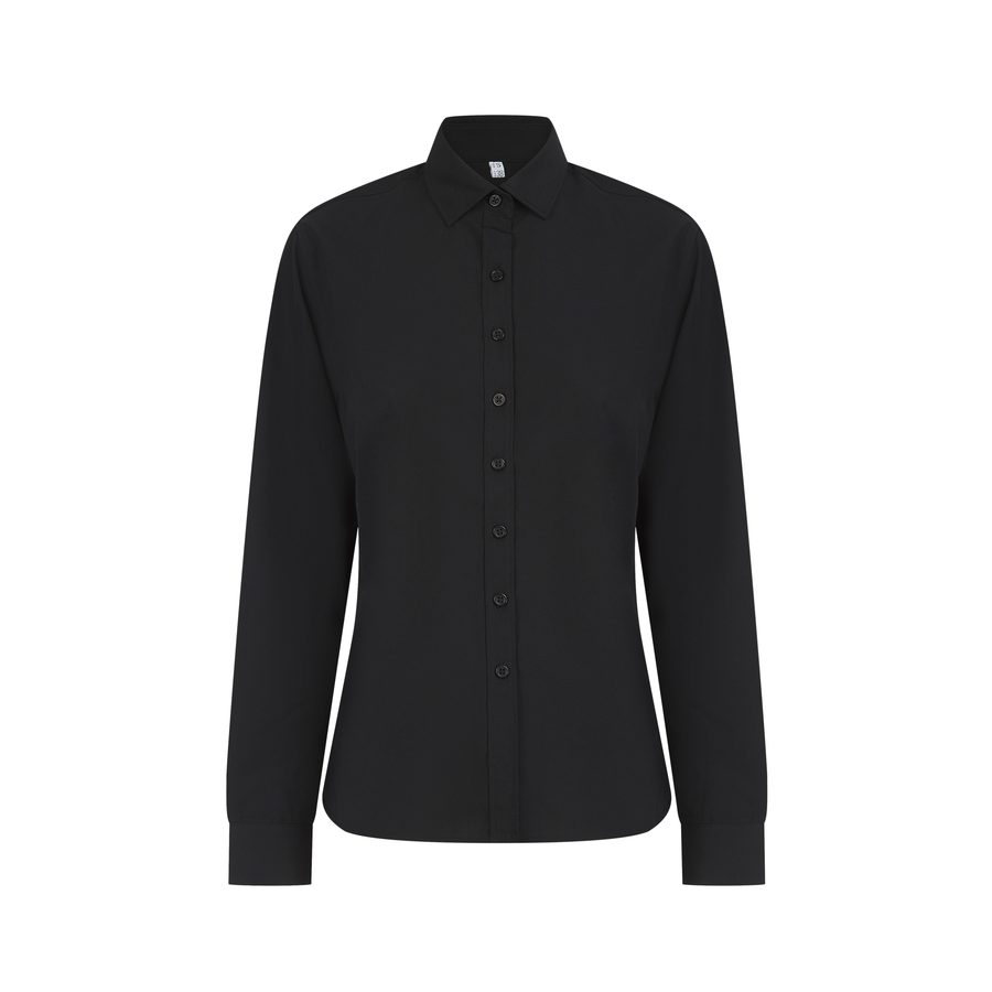LADIES' LONG SLEEVED 'COTTON FEEL' COOLPLUS® SHIRT — Farbe BLACK