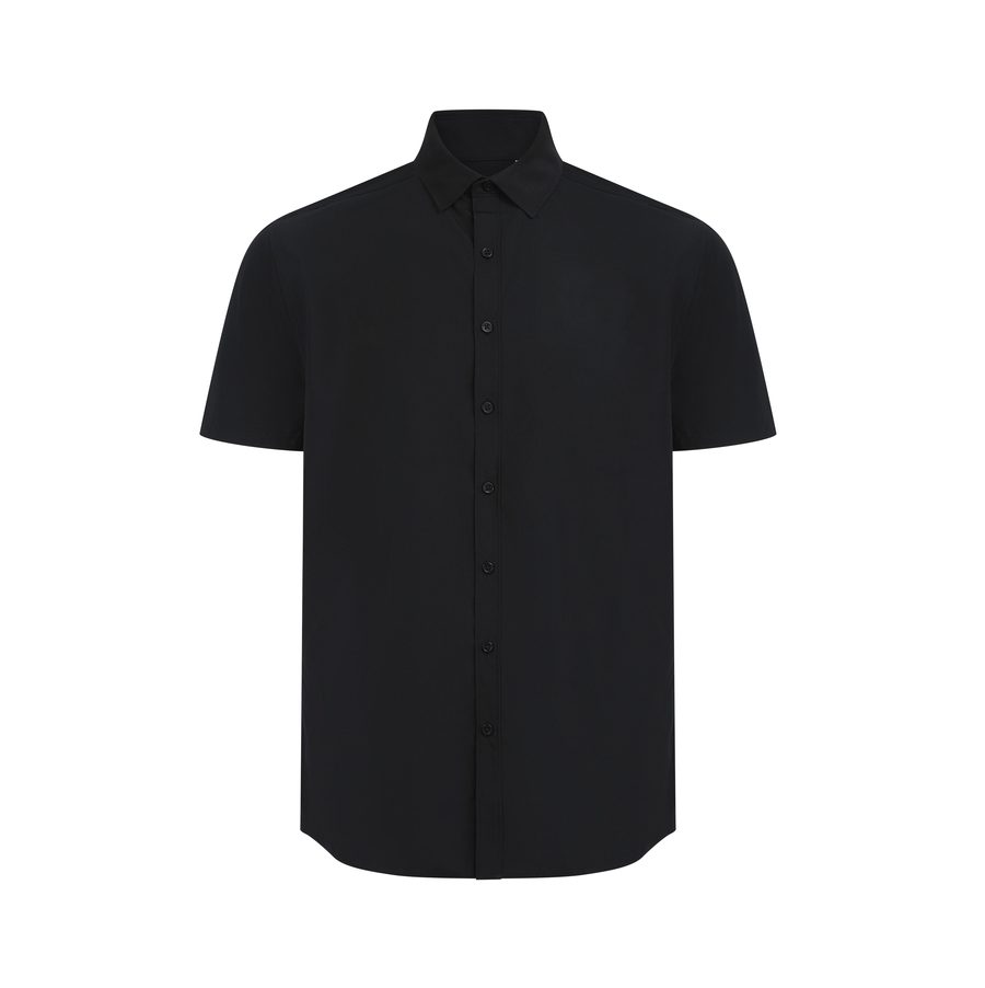 MEN'S SHORT SLEEVED 'COTTON FEEL' COOLPLUS® SHIRT — Farbe BLACK