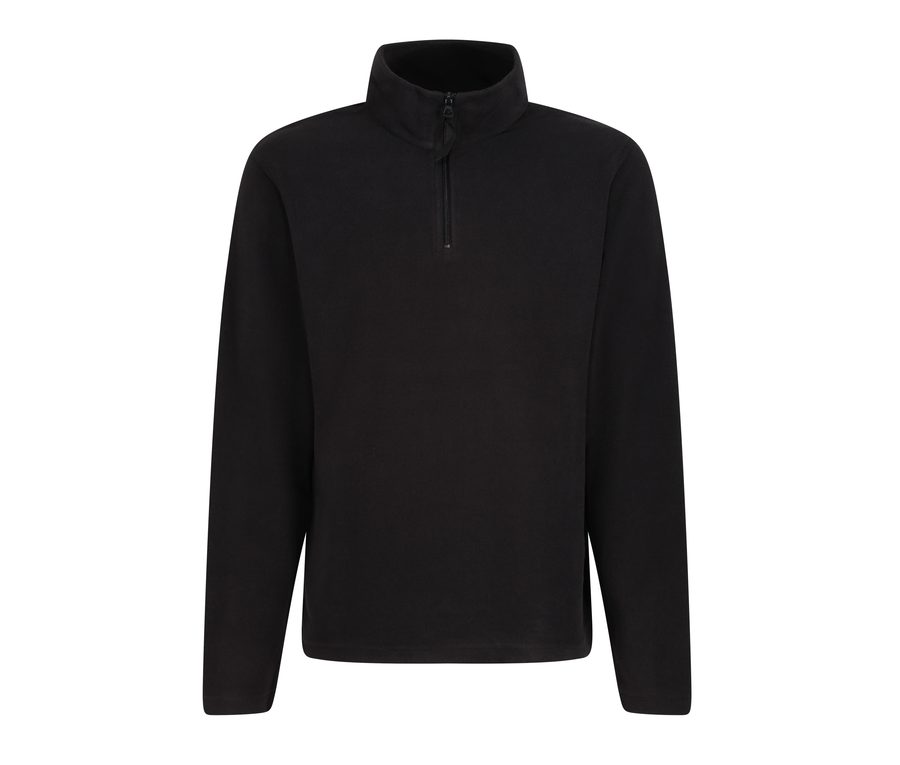 MICRO ZIP NECK FLEECE — Farbe BLACK