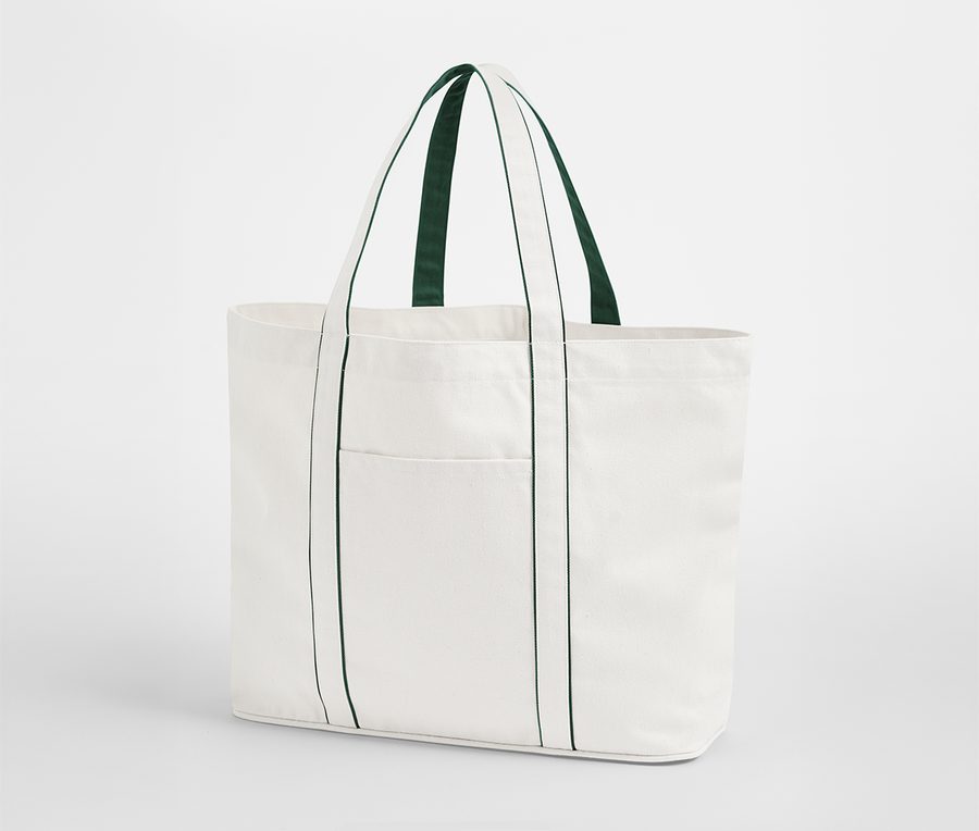 COURTSIDE LARGE TOTE — Farbe SOFT WHITE/BOTTLE GREEN