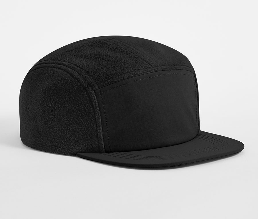 RECYCLED FLEECE OUTDOOR CAMPER CAP — Farbe BLACK