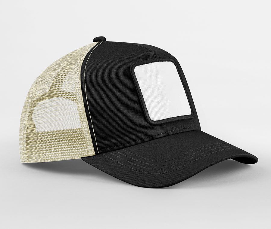 APPLIQUÉ PATCH 5 PANEL TRUCKER — Farbe BLACK/STONE