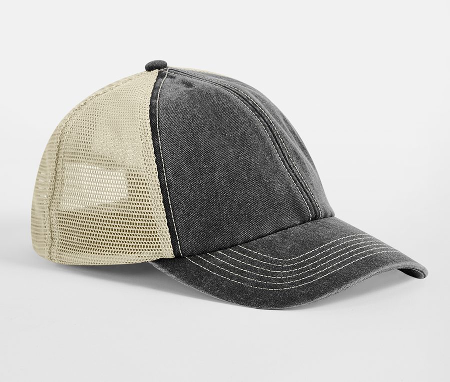 6 PANEL VINTAGE TRUCKER — Farbe VINTAGE BLACK/STONE