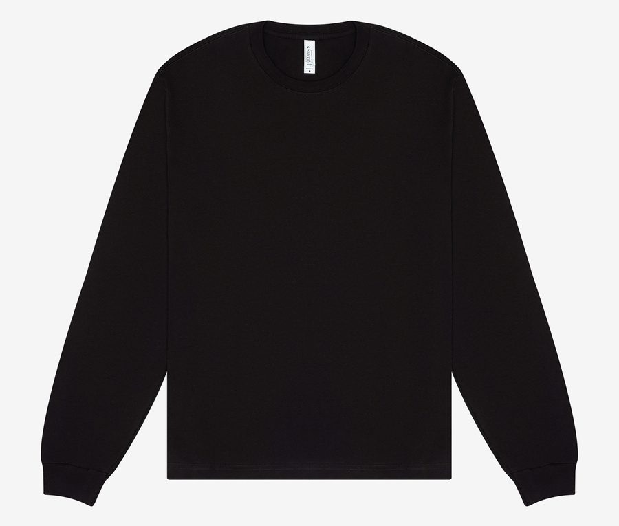 UNISEX HEAVY BOXY LONG SLEEVE TEE — Farbe BLACK