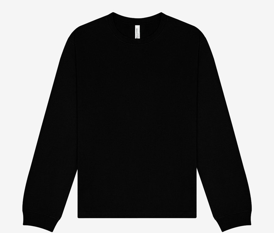 UNISEX LONG SLEEVE HEAVY TEE — Farbe BLACK