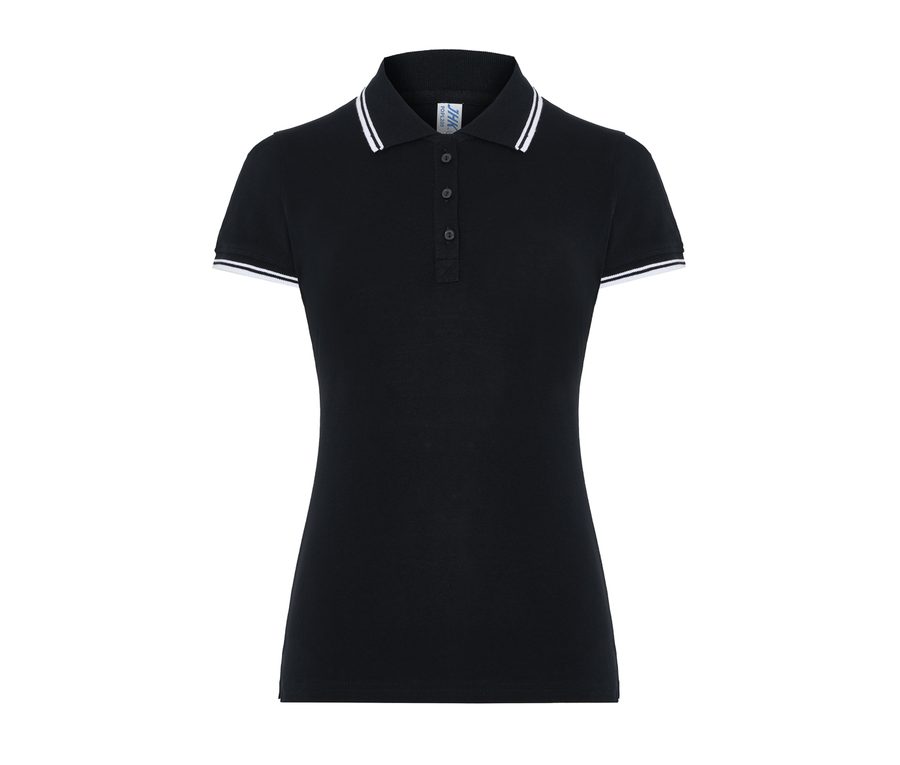 LADY REGULAR POLO — Farbe BLACK/WHITE