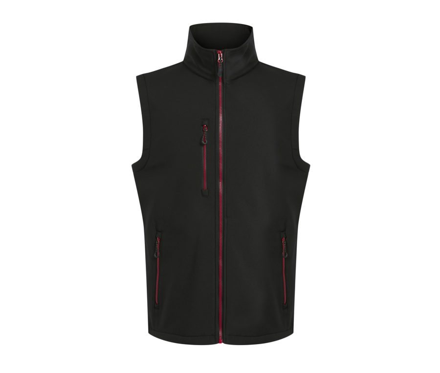 NAVIGATE 2 LAYER SOFTSHELL BODYWARMER — Farbe BLACK / CLASSIC RED