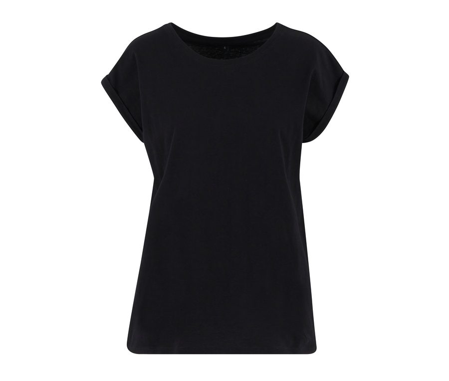 LADIES REGULAR EXTENDED SHOULDER TEE — Farbe BLACK