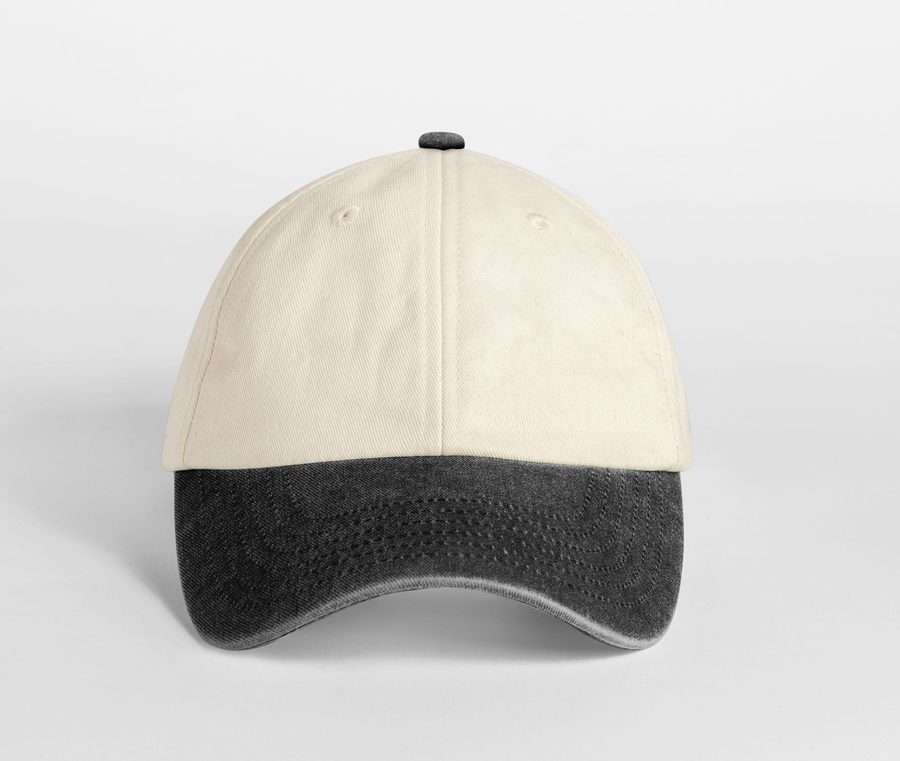 CONTRAST PEAK LOW PROFILE VINTAGE CAP — Farbe NATURAL/VINTAGE BLACK