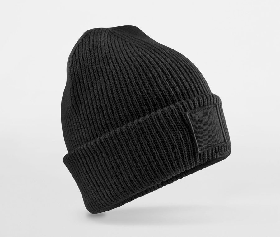 KIDS DEEP CUFFED TONAL PATCH BEANIE — Farbe BLACK