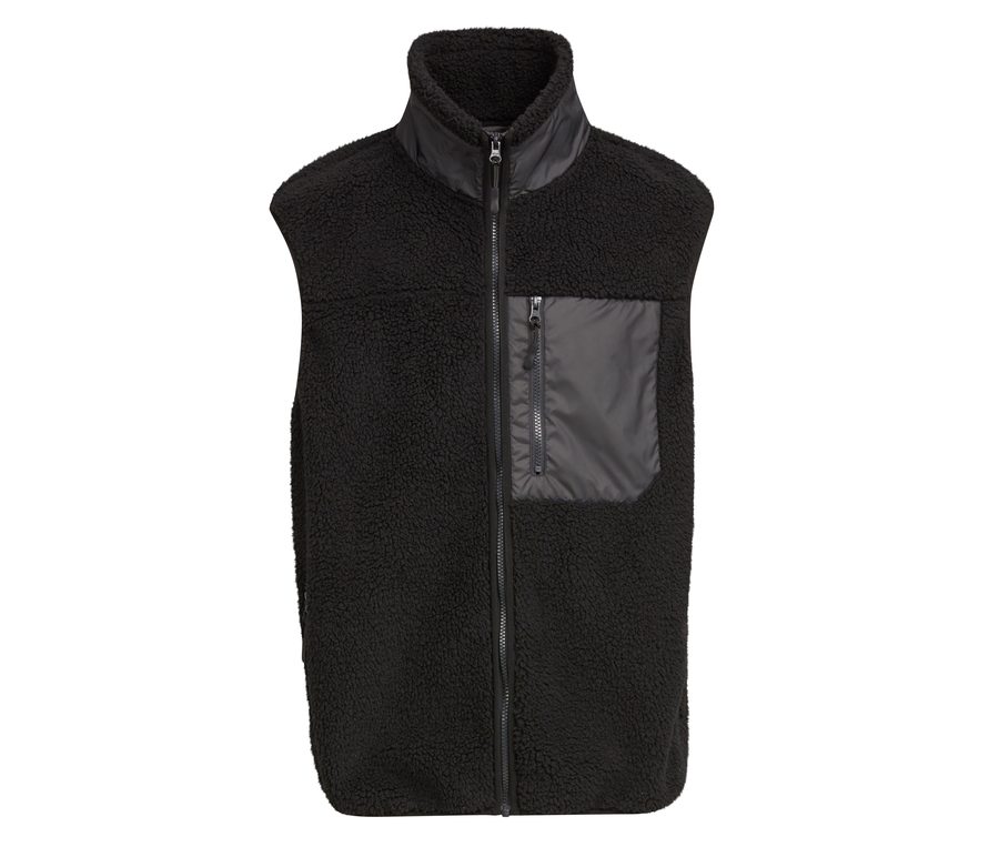 BONDED SHERPA VEST — Farbe BLACK