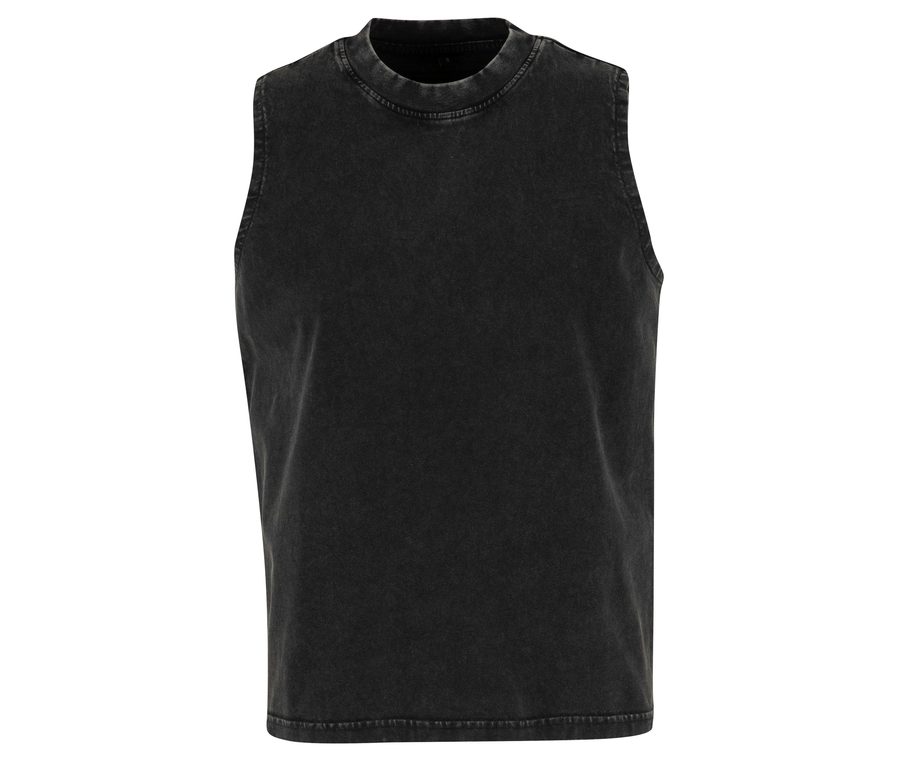 LADIES VINTAGE WASHED SLEEVELESS TEE — Farbe BLACK