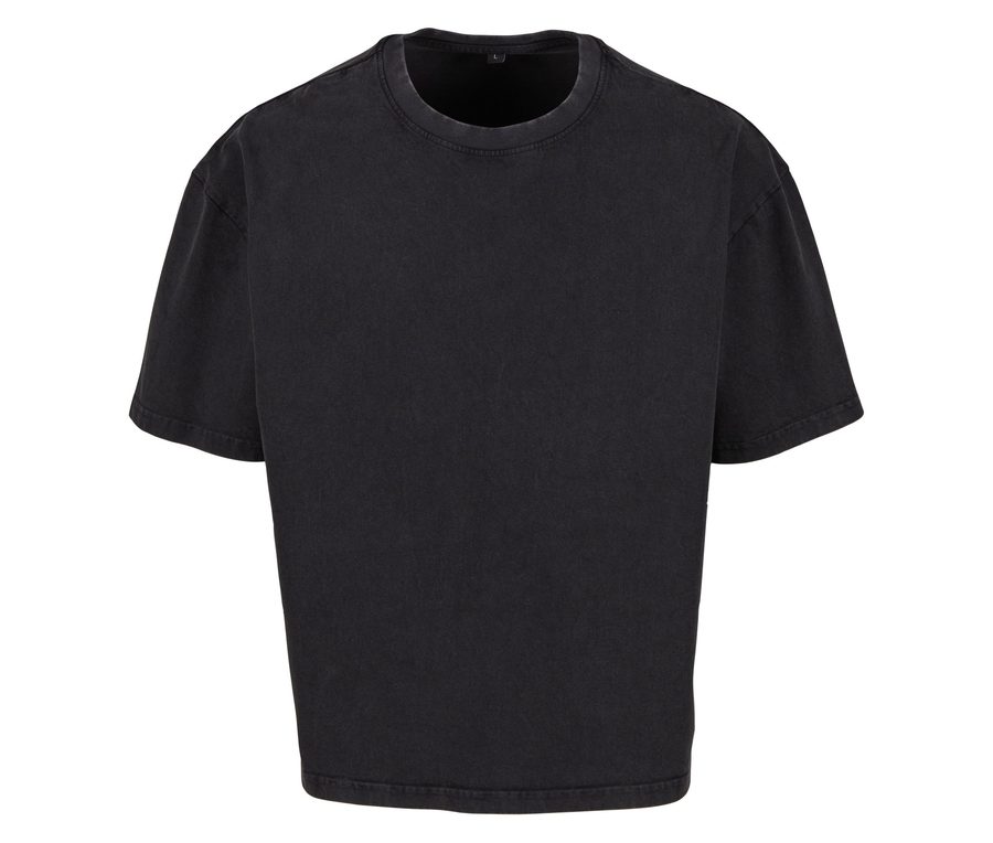 VINTAGE CROPPED HEAVY OVERSIZE TEE — Farbe BLACK