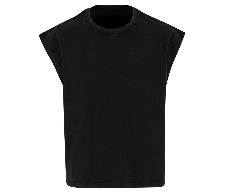 VINTAGE CROPPED HEAVY SLEEVELESS TEE — Farbe BLACK