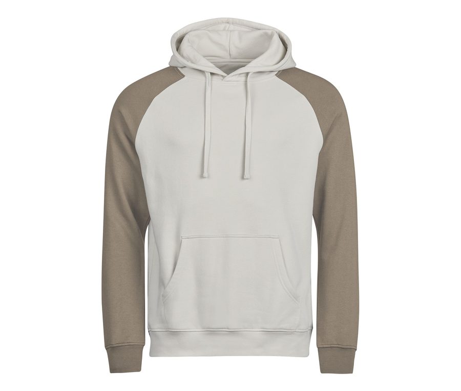 UNLABELED TWO-TONE HOODED SWEATSHIRT — Farbe CEMENT / CLAY