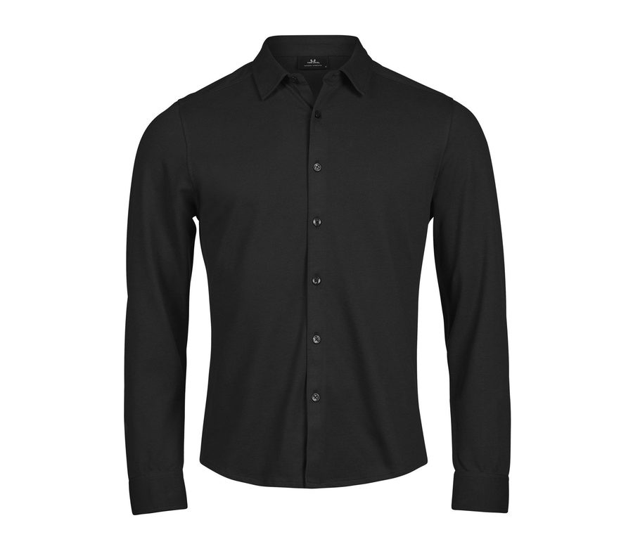 LUXURY STRETCH SHIRT — Farbe BLACK